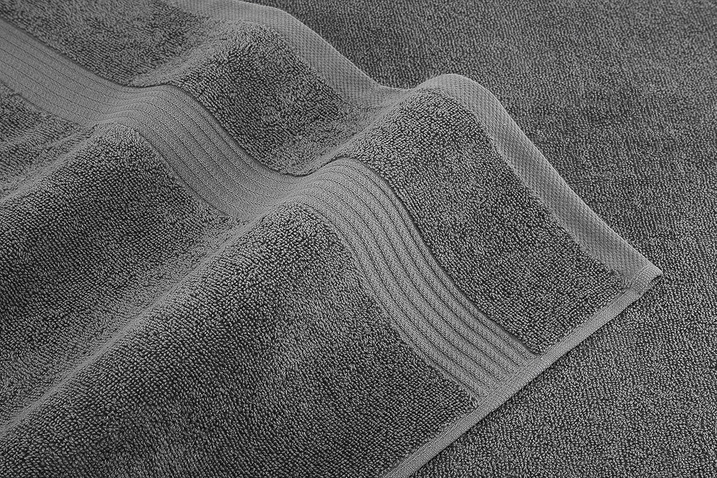 American Veteran Towel, 6 Piece Towel Set for Bathroom, 100% Cotton Turkish Bathroom Towels, 2 Bath Towels 2 Hand Towels 2 Washcloths, Dark Gray