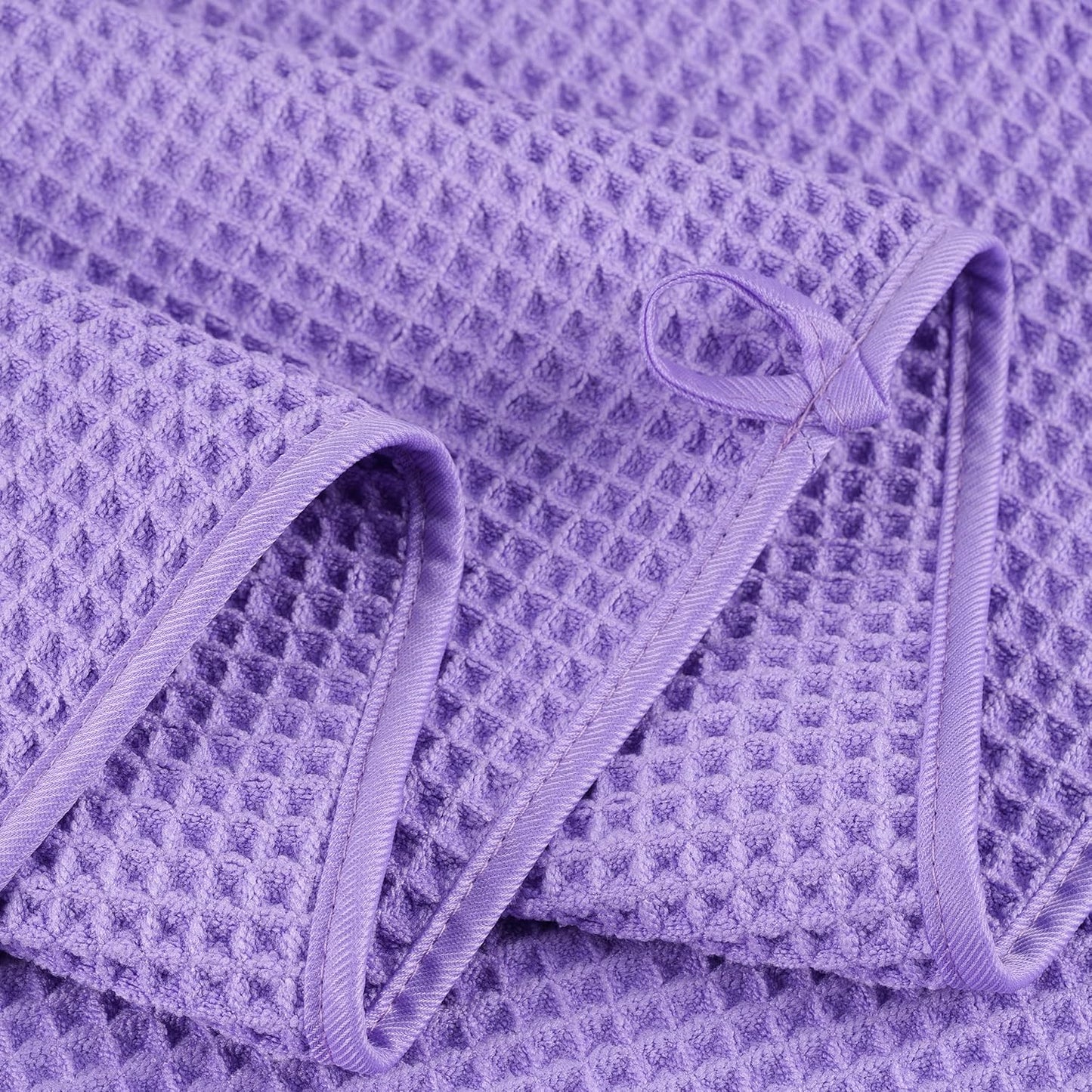 POLYTE Oversize, 60 x 30 in., Quick Dry Lint Free Microfiber Bath Towel Set, 6 Piece (Waffle Weave)