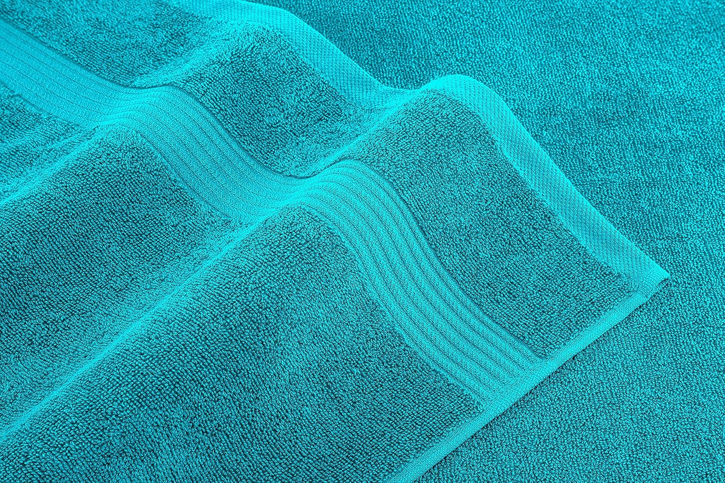 American Veteran Towel, 6 Piece Towel Set for Bathroom, 100% Cotton Turkish Bathroom Towels, 2 Bath Towels 2 Hand Towels 2 Washcloths, Aqua Blue