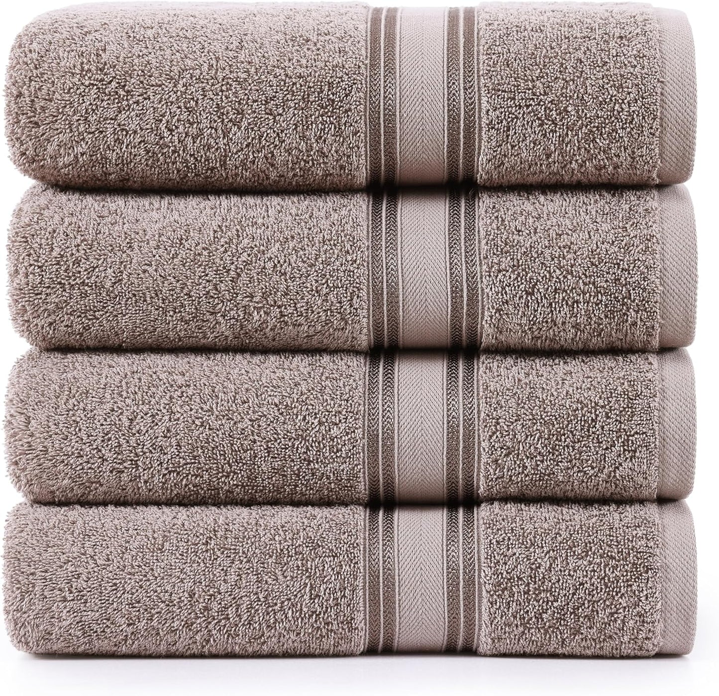 LANE LINEN Large Bath Towels - 100% Cotton Bath Sheets Extra Large, Oversized Bath Towels for Adults, Zero Twist, Quick Dry Bath Sheet Set, Body Towels, 4 Piece Bath Towel Sets for Bathroom- Platinum