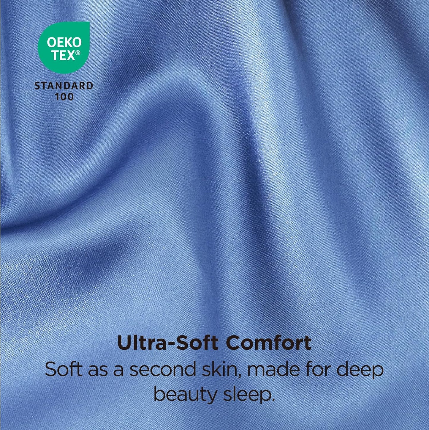 Bedsure Satin Pillowcase 2 Pack Similar to Silk Pillow Cases Standard Size, Pillow Case for Sleeping Women with Envelope Closure, Gifts for Women Men, Sky Blue, 20x26 Inches, 2pcs