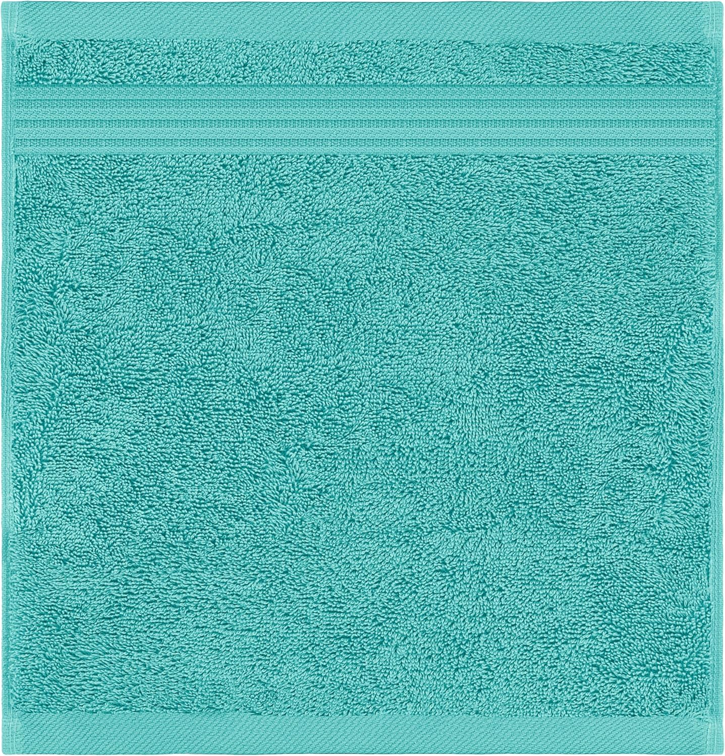 American Veteran Towel, 100% Cotton Turkish Washcloths for Bathroom Essentials 4 Pack, Soft Absorbent Wash Cloths Quick Drying Small Towels Washrags, Turquoise Blue