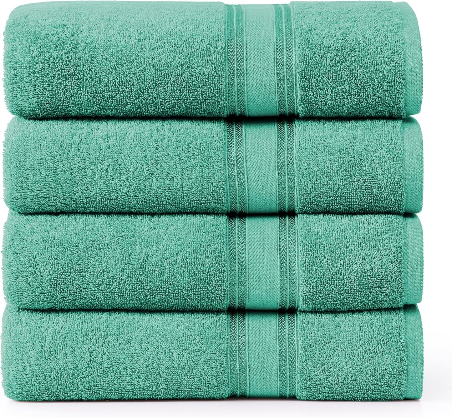 LANE LINEN Large Teal Cotton Bath Sheets, 4 Piece Set, Quick Dry, Super Soft Shower Towels, Highly Absorbent