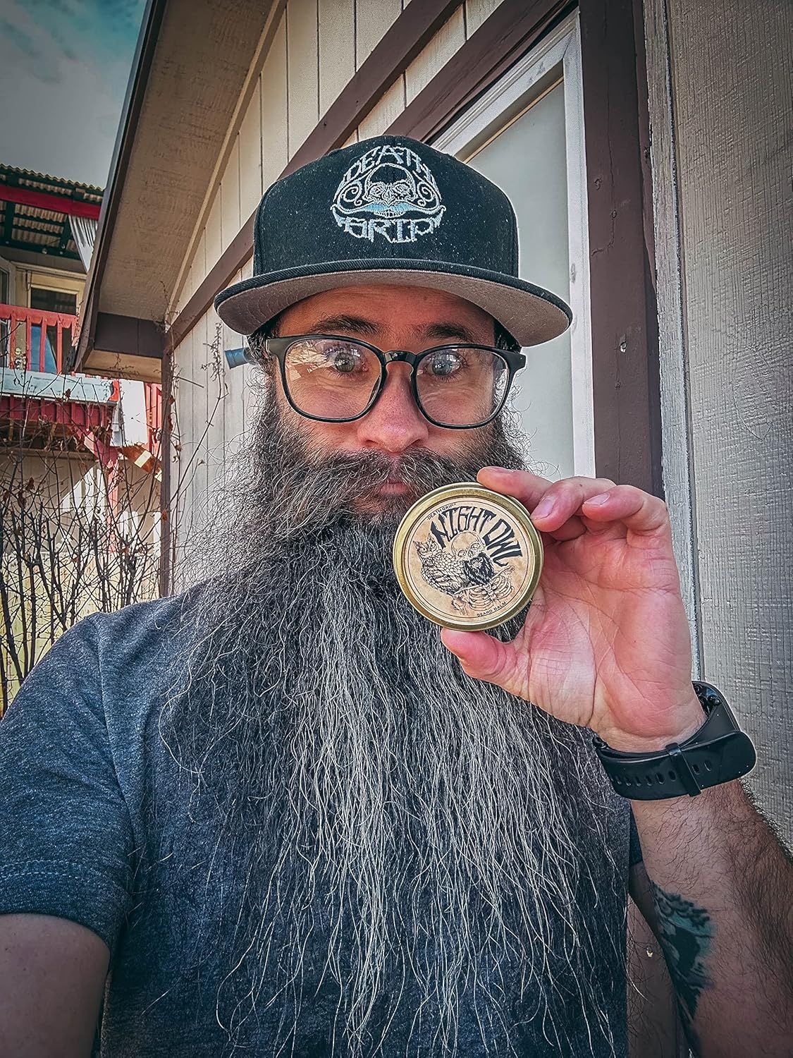 Night Owl Beard Balm | Mens Grooming Balm For Beard & Mustache Moisturizing | 2 Ounce (Unscented) by Death Grip